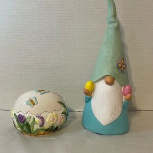 Gnome with Mint Hat and Floral Egg